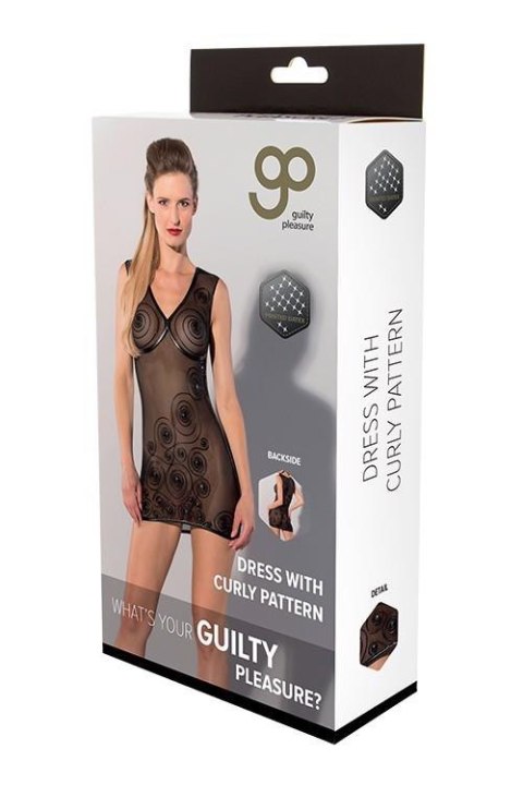 GP PRINTED DRESS WITH CURLY PATTERN, XL Guilty Pleasure Fetish Wear GP PRINTED DRESS WITH CURLY PATTERN, XL Guilty Pleasure Fetish Wear