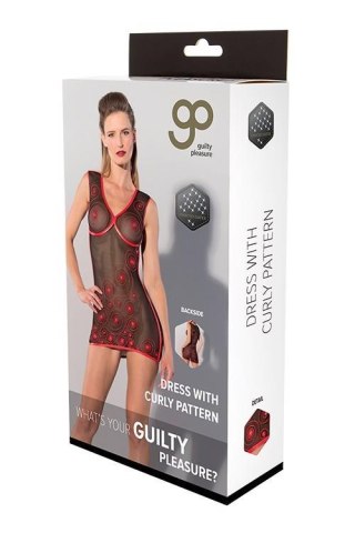 GP PRINTED DRESS WITH CURLY PATTERN, XL Guilty Pleasure Fetish Wear