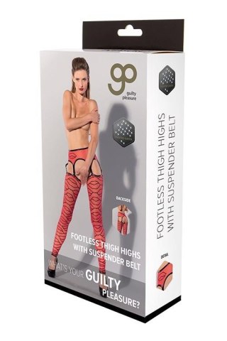 GP PRINTED THIGH HIGHS WITH SUSPENDER, M Guilty Pleasure Fetish Wear