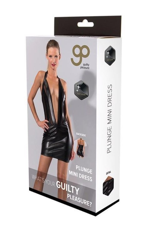 GP WETLOOK PLUNGE MINI DRESS BLACK, L Guilty Pleasure Fetish Wear GP WETLOOK PLUNGE MINI DRESS BLACK, L Guilty Pleasure Fetish Wear