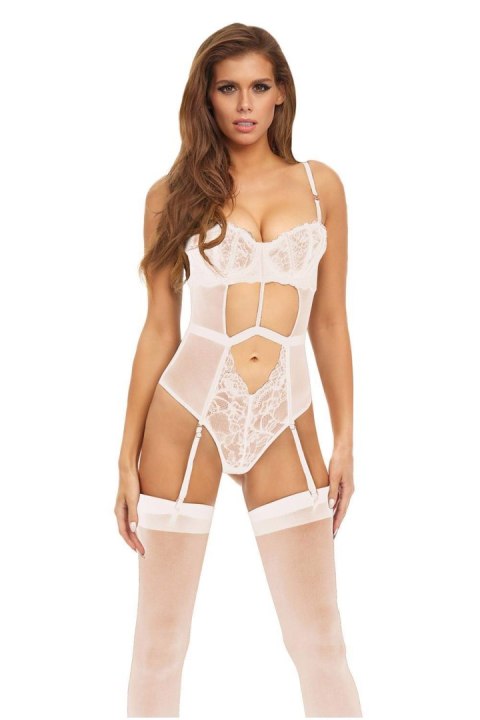 BOMBSHELL BOUDOIR STRAP OVERLAY TEDDY WHITE, L Bombshell Boudoir BOMBSHELL BOUDOIR STRAP OVERLAY TEDDY WHITE, L Bombshell Boudoir