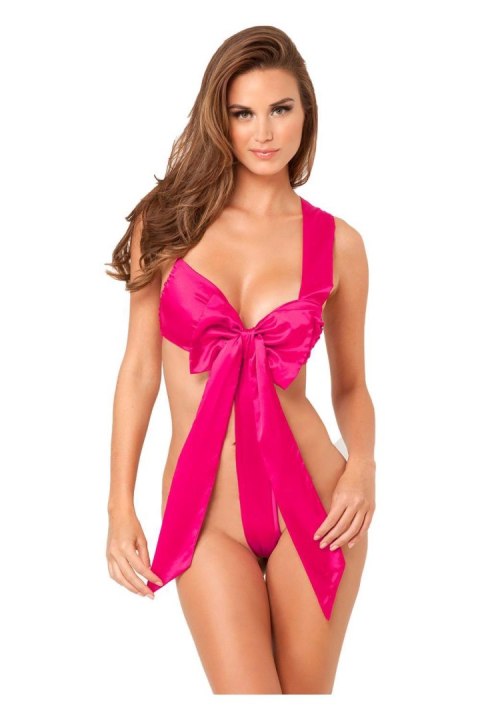 UNWRAP ME SATIN BOW TEDDY PINK, XL/XXL Rene Rofe Lingerie UNWRAP ME SATIN BOW TEDDY PINK, XL/XXL Rene Rofe Lingerie