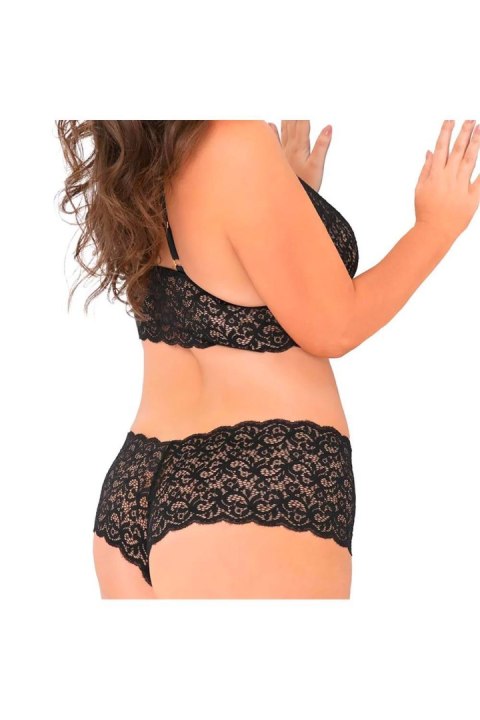 2PC LACE CHOKER BOYSHORT SET BLACK, 3X4 Rene Rofe Lingerie 2PC LACE CHOKER BOYSHORT SET BLACK, 3X4 Rene Rofe Lingerie