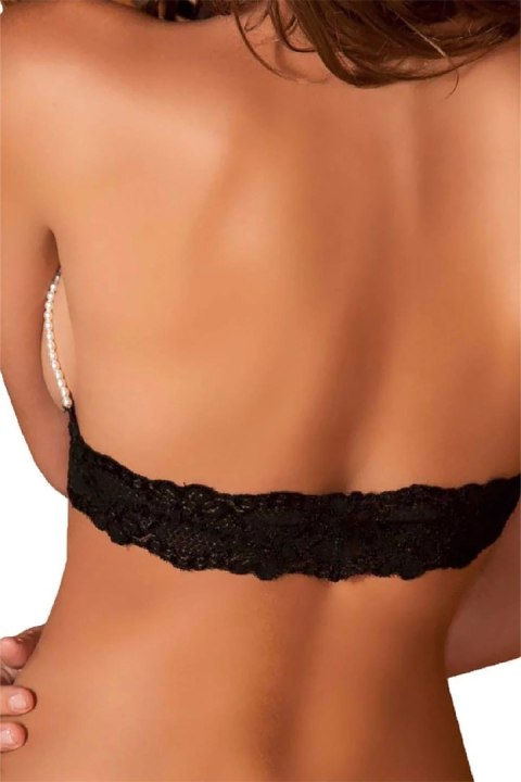 2PC PEARL LACE BRA & G SET BLACK, M/L Rene Rofe Lingerie