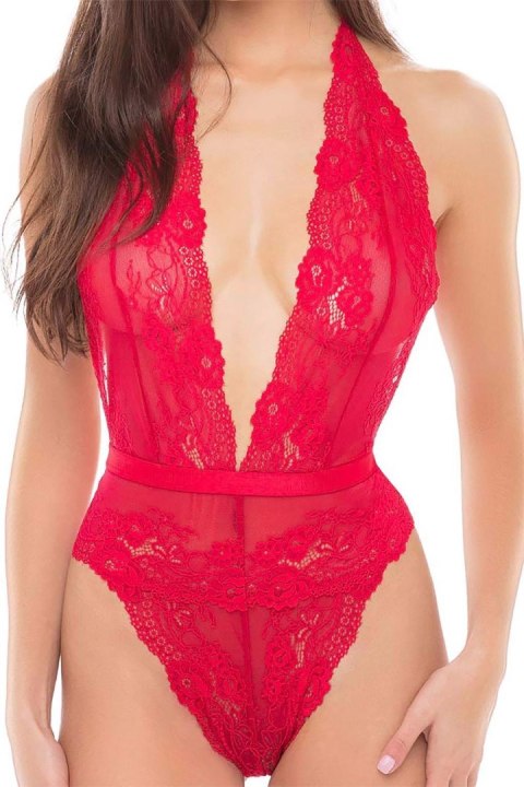 PLUNGE IN TEDDY RED, M/L Rene Rofe Lingerie PLUNGE IN TEDDY RED, M/L Rene Rofe Lingerie