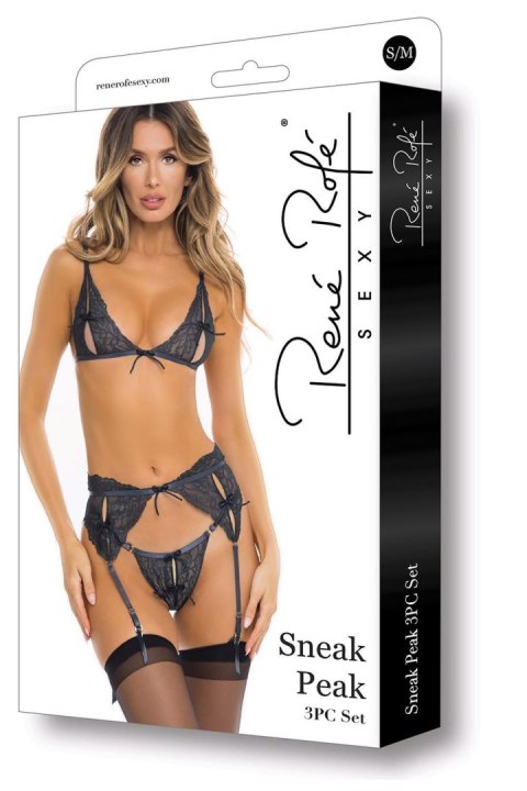 SNEAK PEAK 3PC SET BLUE, M/L Rene Rofe Lingerie SNEAK PEAK 3PC SET BLUE, M/L Rene Rofe Lingerie