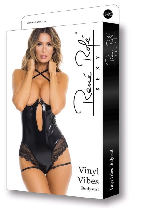 VINYL VIBES TEDDY BLACK, S/M Rene Rofe Lingerie VINYL VIBES TEDDY BLACK, S/M Rene Rofe Lingerie