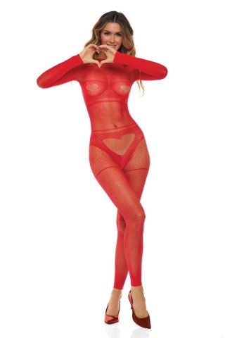 MAD LOVE BODYSTOCKING RED, OS Rene Rofe Lingerie