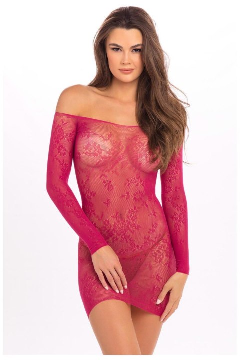OPEN SEASON OFF SHOULDER DRESS PINK, S/M Rene Rofe Lingerie OPEN SEASON OFF SHOULDER DRESS PINK, S/M Rene Rofe Lingerie