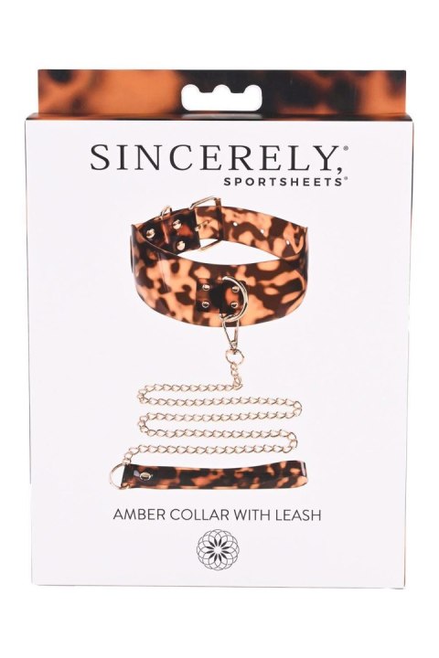 SPORTSHEETS AMBER COLLAR AND LEASH Sportsheets SPORTSHEETS AMBER COLLAR AND LEASH Sportsheets