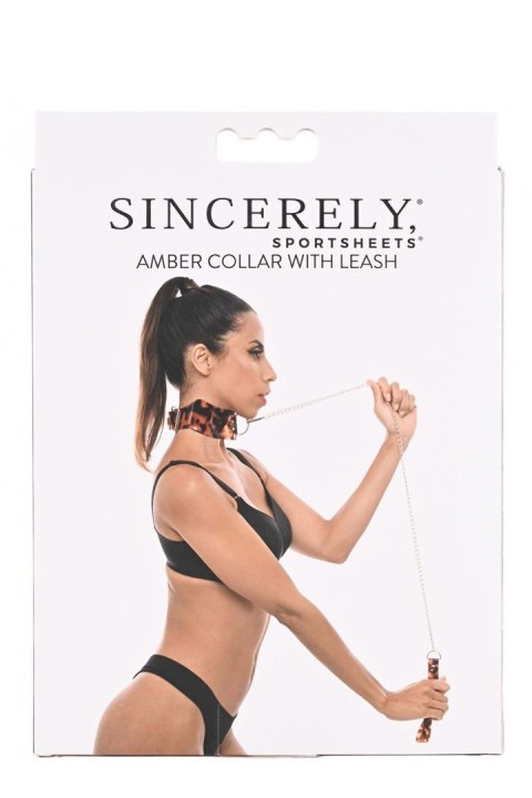 SPORTSHEETS AMBER COLLAR AND LEASH Sportsheets SPORTSHEETS AMBER COLLAR AND LEASH Sportsheets