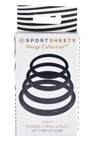 SPORTSHEETS NAVY O RING 4 PACK Sportsheets