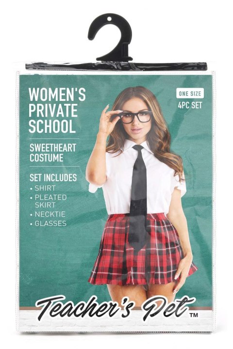 TEACHER PET WOMEN'S 4 PC PRIVATE SCHOOL SWEETHEART COSTUME Teacher''s Pet TEACHER PET WOMEN'S 4 PC PRIVATE SCHOOL SWEETHEART COSTUME Teacher''s Pet