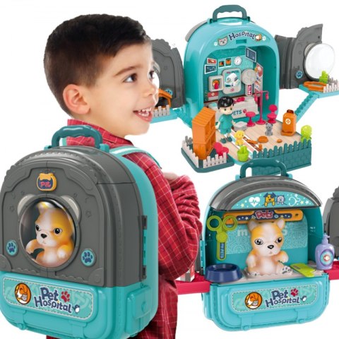 WOOPIE Zestaw Małego Weterynarza 3w1 Domek w Plecaku Piesek Woopie WOOPIE Zestaw Małego Weterynarza 3w1 Domek w Plecaku Piesek Woopie