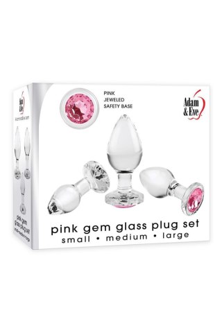 ADAM ET EVE PINK GEM GLASS PLUG SET Adam & Eve