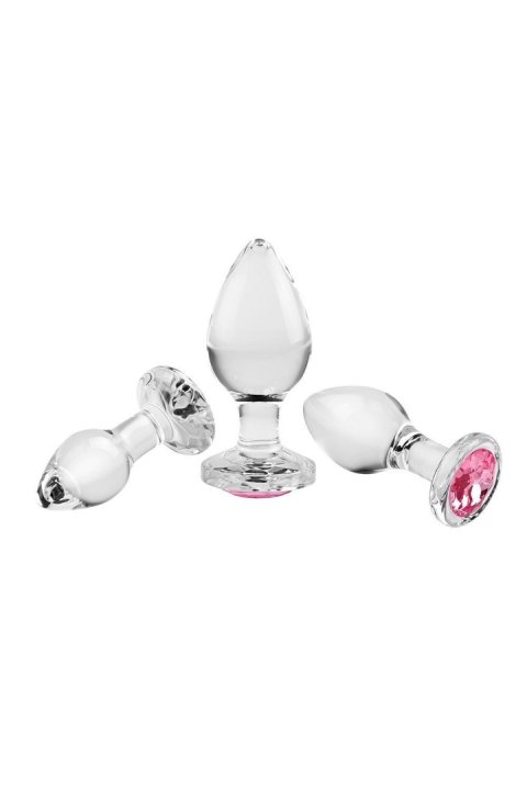 ADAM ET EVE PINK GEM GLASS PLUG SET Adam & Eve ADAM ET EVE PINK GEM GLASS PLUG SET Adam & Eve
