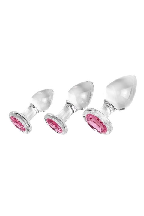 ADAM ET EVE PINK GEM GLASS PLUG SET Adam & Eve ADAM ET EVE PINK GEM GLASS PLUG SET Adam & Eve