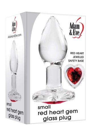 ADAM ET EVE RED HEART GEM GLASS PLUG SMALL Adam & Eve