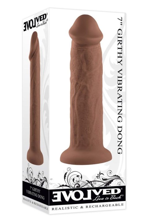EVOLVED 7INCH GIRTHY VIBRATING DONG, DARK FLESH Evolved