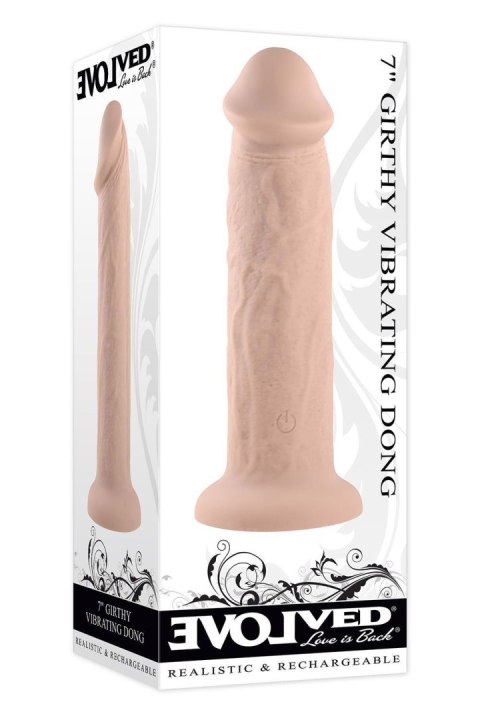 EVOLVED 7INCH GIRTHY VIBRATING DONG, LIGHT FLESH Evolved