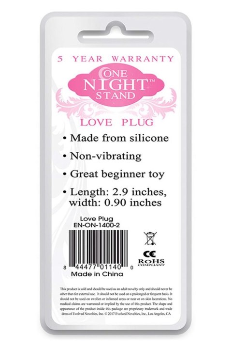 EVOLVED LOVE PLUG ONE NIGHT STAND Evolved