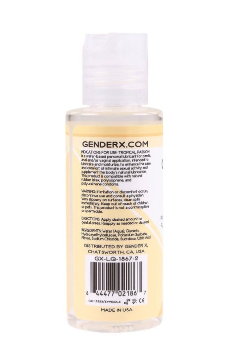 GENDER X TROPICAL PASSION FLAVORED LUBE, 60ML Gender X GENDER X TROPICAL PASSION FLAVORED LUBE, 60ML Gender X