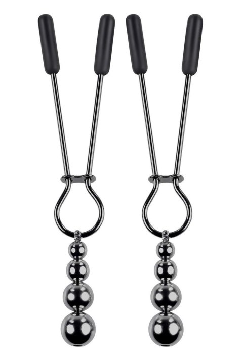 SELOPA BEADED NIPPLE CLAMPS BLACK CHROME Selopa SELOPA BEADED NIPPLE CLAMPS BLACK CHROME Selopa