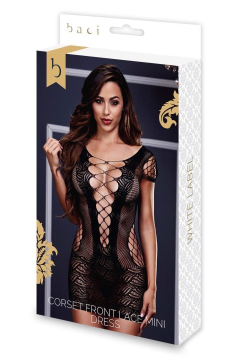 CORSET FRONT LACE MINI DRESS, OS Baci Lingerie CORSET FRONT LACE MINI DRESS, OS Baci Lingerie