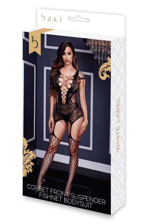 CORSET FRONT SUSPENDER FISHNET BODYSUIT Baci Lingerie CORSET FRONT SUSPENDER FISHNET BODYSUIT Baci Lingerie