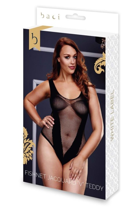 FISHNET JAQUARD V TEDDY, XL Baci Lingerie FISHNET JAQUARD V TEDDY, XL Baci Lingerie