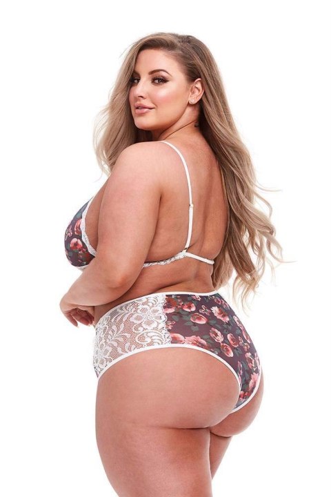 GREY FLORAL & LACE BRA SET, XL Baci Lingerie GREY FLORAL & LACE BRA SET, XL Baci Lingerie