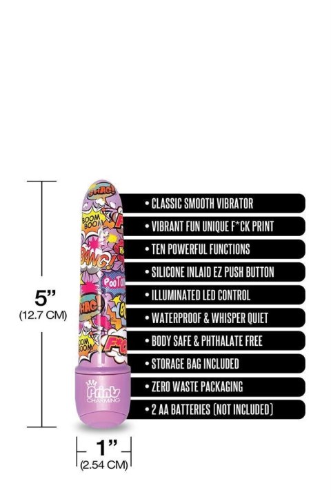 PRINTS CHARMING POP TEASE 5" MINI VIBE FCK PURPLE Global Novelties