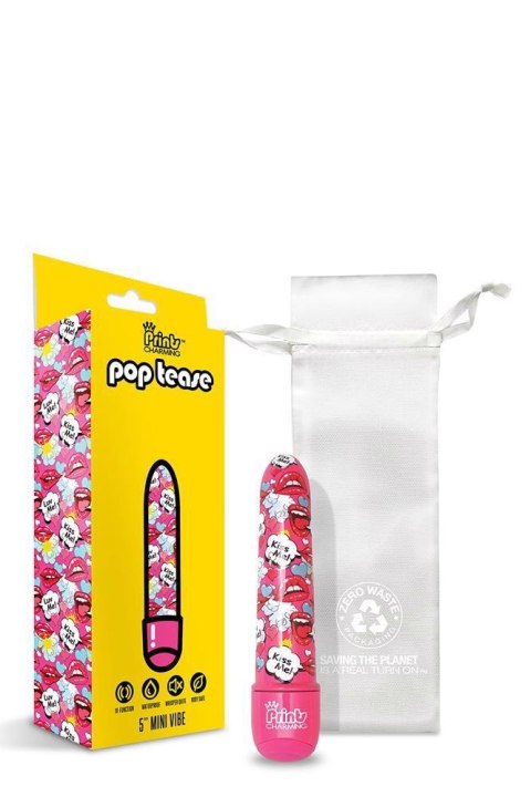 PRINTS CHARMING POP TEASE 5" MINI VIBE KISS ME PINK Global Novelties PRINTS CHARMING POP TEASE 5" MINI VIBE KISS ME PINK Global Novelties