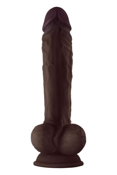 SHAFT MODEL A 10.5 INCH LIQUID SILICONE DONG WITH BALLS MAHOGANY Shaft SHAFT MODEL A 10.5 INCH LIQUID SILICONE DONG WITH BALLS MAHOGANY Shaft