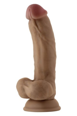 SHAFT MODEL C 7.5 INCH LIQUID SILICONE DONG WITH BALLS OAK Shaft