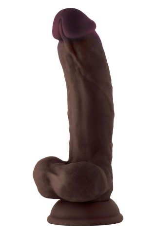 SHAFT MODEL C 7.5 INCH LIQUIDE SILICONE DONG WITH BALLS MAHOGANY Shaft