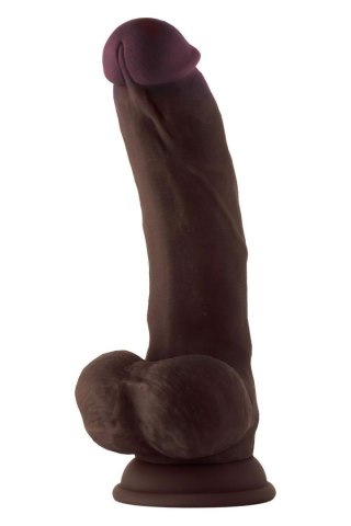 SHAFT MODEL C 8.5 INCH LIQUIDE SILICONE DONG WITH BALLS MAHOGANY Shaft