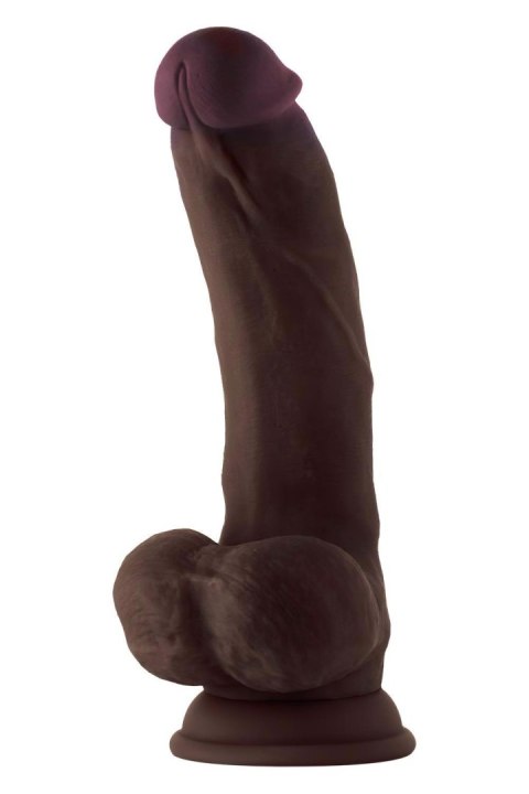 SHAFT MODEL C 8.5 INCH LIQUIDE SILICONE DONG WITH BALLS MAHOGANY Shaft