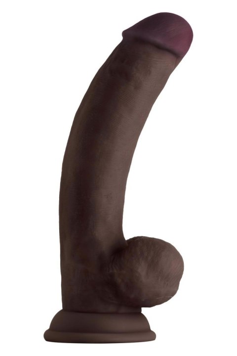 SHAFT MODEL C 8.5 INCH LIQUIDE SILICONE DONG WITH BALLS MAHOGANY Shaft