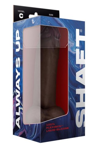 SHAFT MODEL C 9.5 INCH LIQUIDE SILICONE DONG WITH BALLS MAHOGANY Shaft