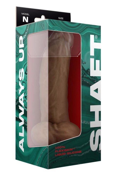 SHAFT MODEL N 9.5 INCH LIQUID SILICONE DONG WITH BALLS OAK Shaft