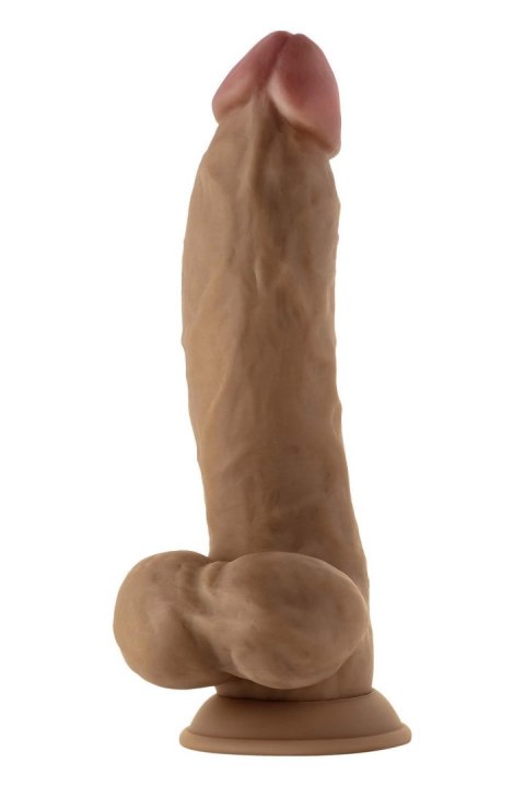 SHAFT MODEL N 9.5 INCH LIQUID SILICONE DONG WITH BALLS OAK Shaft