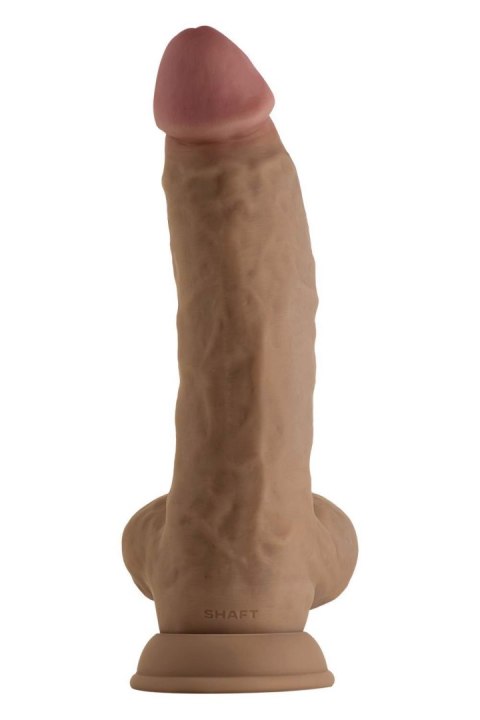 SHAFT MODEL N 9.5 INCH LIQUID SILICONE DONG WITH BALLS OAK Shaft