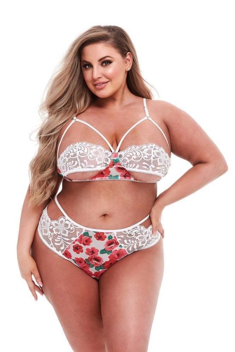 WHITE FLORAL & LACE BRA SET, XL Baci Lingerie WHITE FLORAL & LACE BRA SET, XL Baci Lingerie