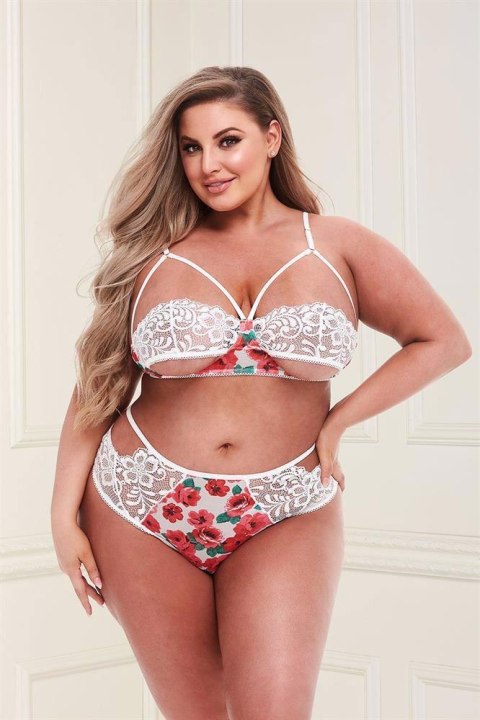 WHITE FLORAL & LACE BRA SET, XL Baci Lingerie WHITE FLORAL & LACE BRA SET, XL Baci Lingerie