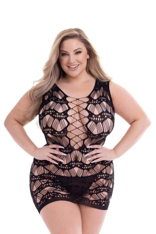 BACI CORSET FRONT LACE MINI DRESS BLACK, QUEEN Baci Lingerie