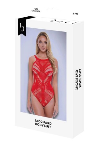 BACI JACQUARD BODYSUIT RED, OS Baci Lingerie