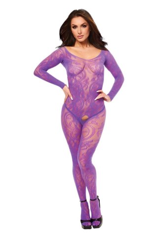 BACI LONGSLEEVE CROTCHLESS BODYSTOCKING PURPLE, OS Baci Lingerie