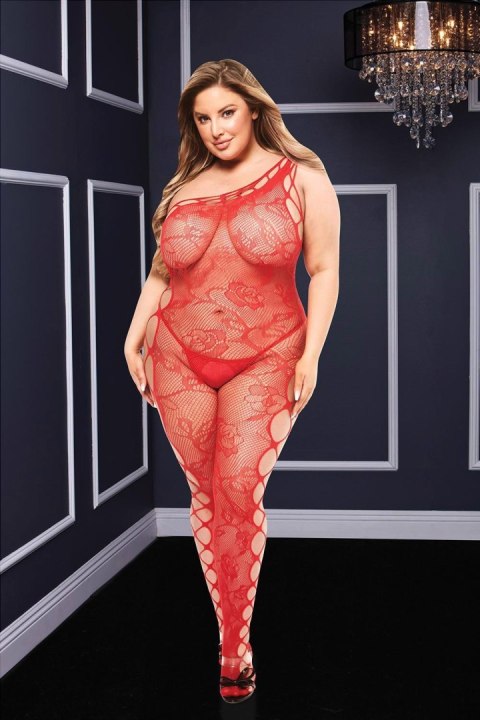 BACI OFF THE SHOULDER BODYSTOCKING RED, QUEEN Baci Lingerie BACI OFF THE SHOULDER BODYSTOCKING RED, QUEEN Baci Lingerie