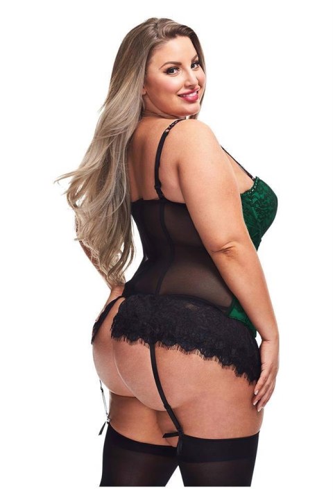 BUSTIER AND GSTRING GREEN, 3X/4X Baci Lingerie BUSTIER AND GSTRING GREEN, 3X/4X Baci Lingerie